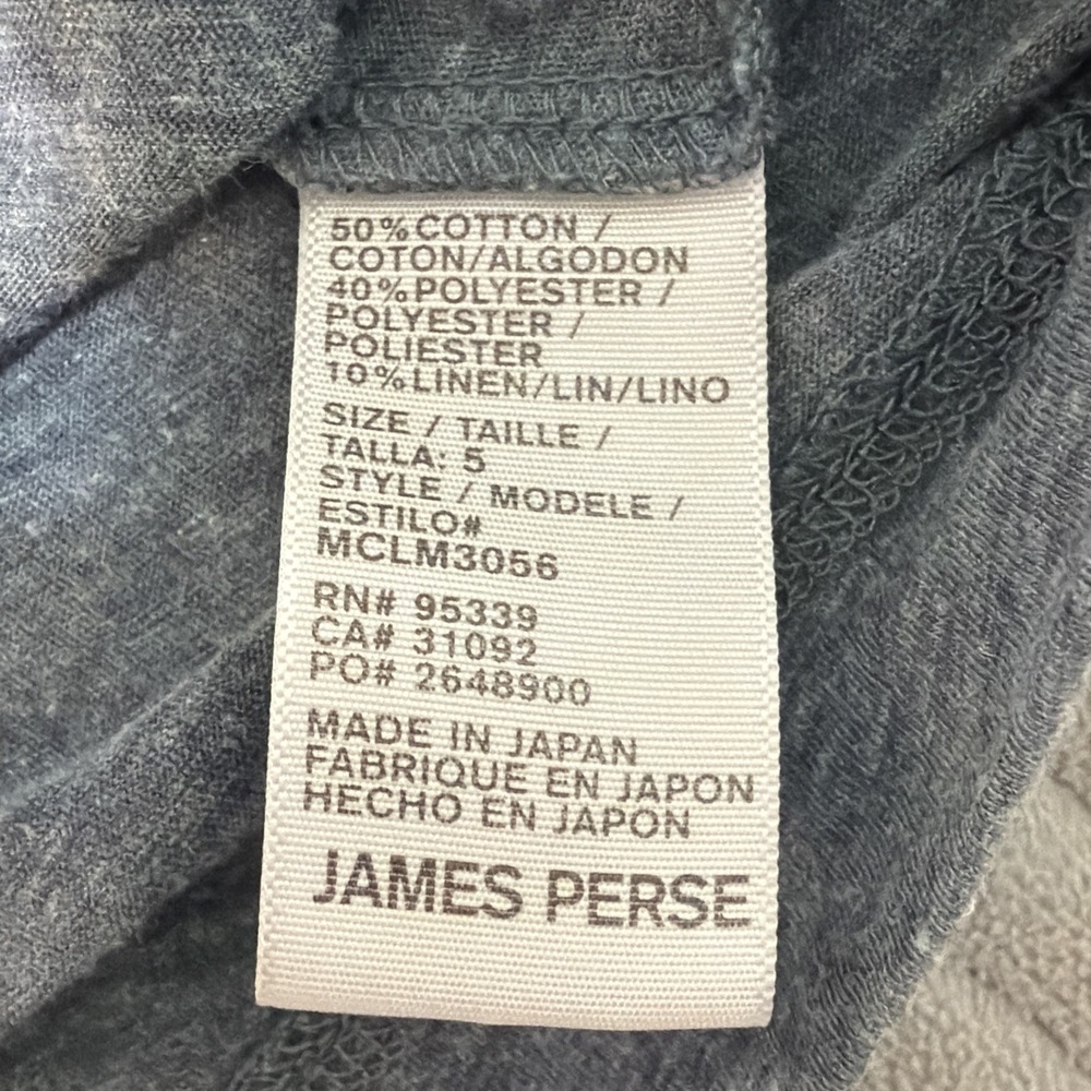 James Perse Standard Henley Shirt Size 5 Mens XL Gray Striped Long Sleeve Japan - Picture 5 of 7